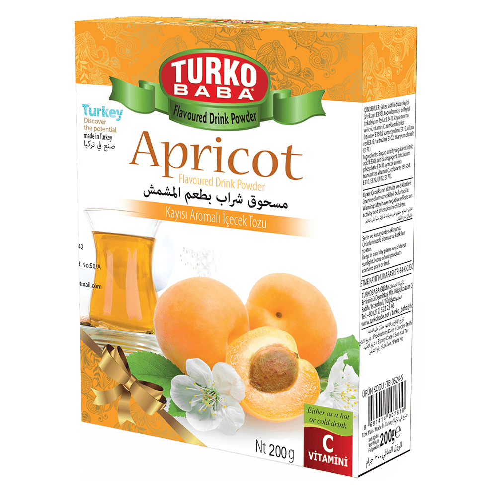 TURKOBABA Professional Apricot Flavored Drink Powder - 200g - Aladdin Business