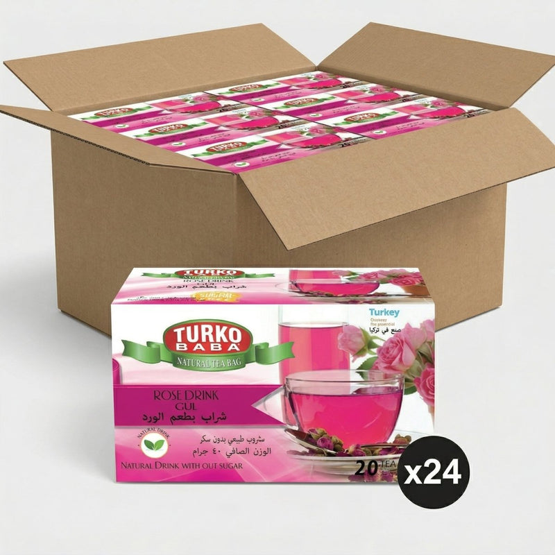 TURKOBABA Professional Aromatic Rose Herbal Tea Bags - 20 Count - Aladdin Business