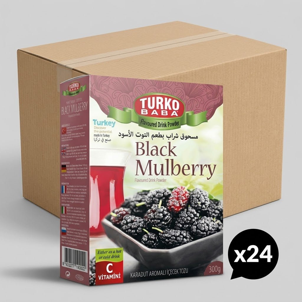 TURKOBABA Professional Black Mulberry Flavored Powder Drink Mix - 300g - Aladdin Business