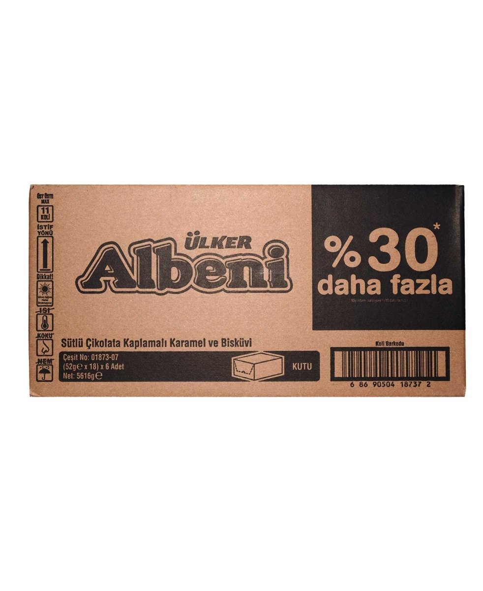 Albeni Chocolate Covered Wafer Bar with Caramel Large - 52g x 108 Pieces