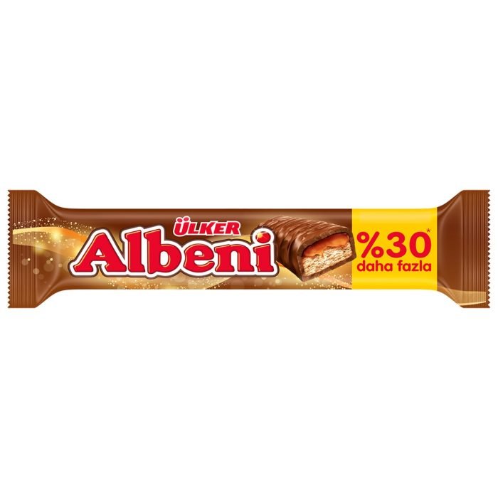 Albeni Chocolate Covered Wafer Bar with Caramel Large - 52g x 108 Pieces