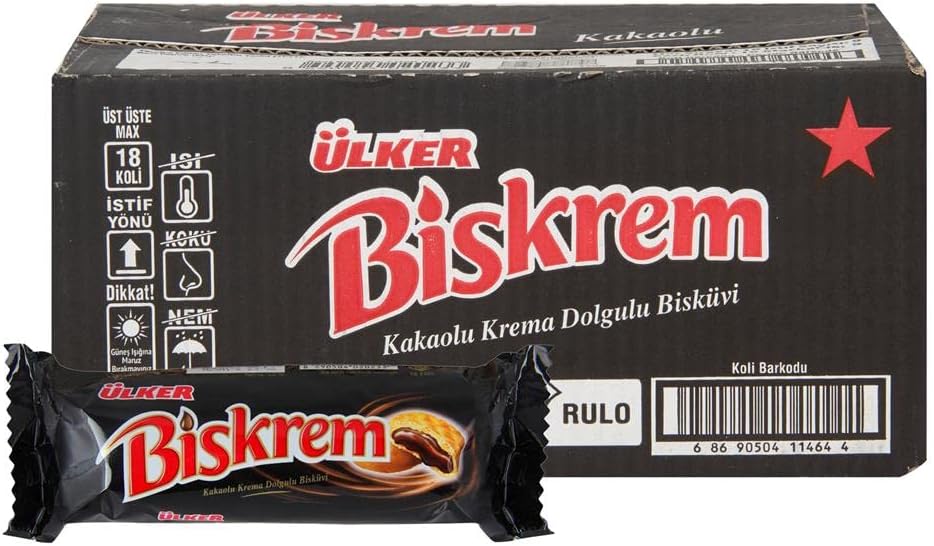 Biskrem Cookies with Chocolate Cream Filling - 100g x 18 Pieces