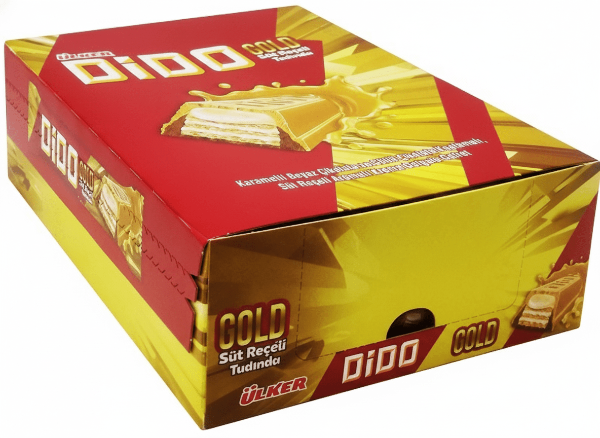 Dido Gold Chocolate Covered Wafer Bar with Jam - 144 Pieces x 36g