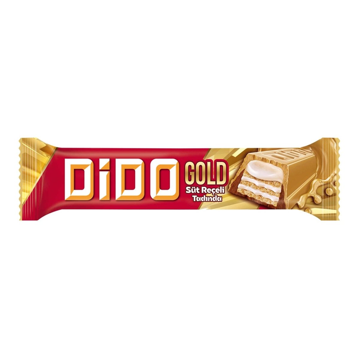 Dido Gold Chocolate Covered Wafer Bar with Jam - 144 Pieces x 36g