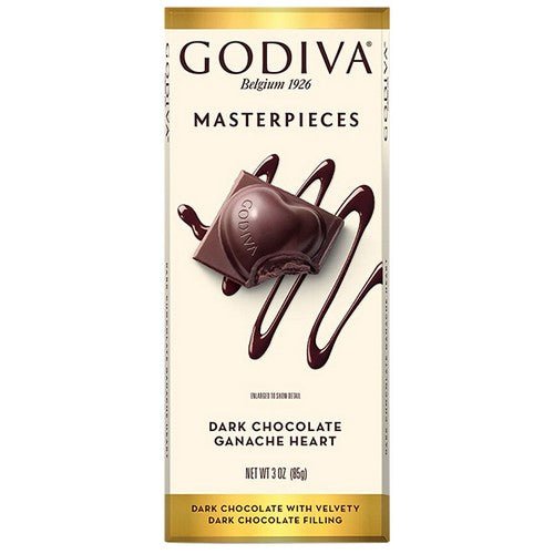 Godiva Dark Chocolate Tablet with Velvety Dark Chocolate Filling - 86g x 18 Pieces