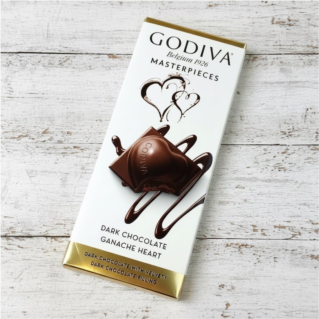 Godiva Dark Chocolate Tablet with Velvety Dark Chocolate Filling - 86g x 18 Pieces