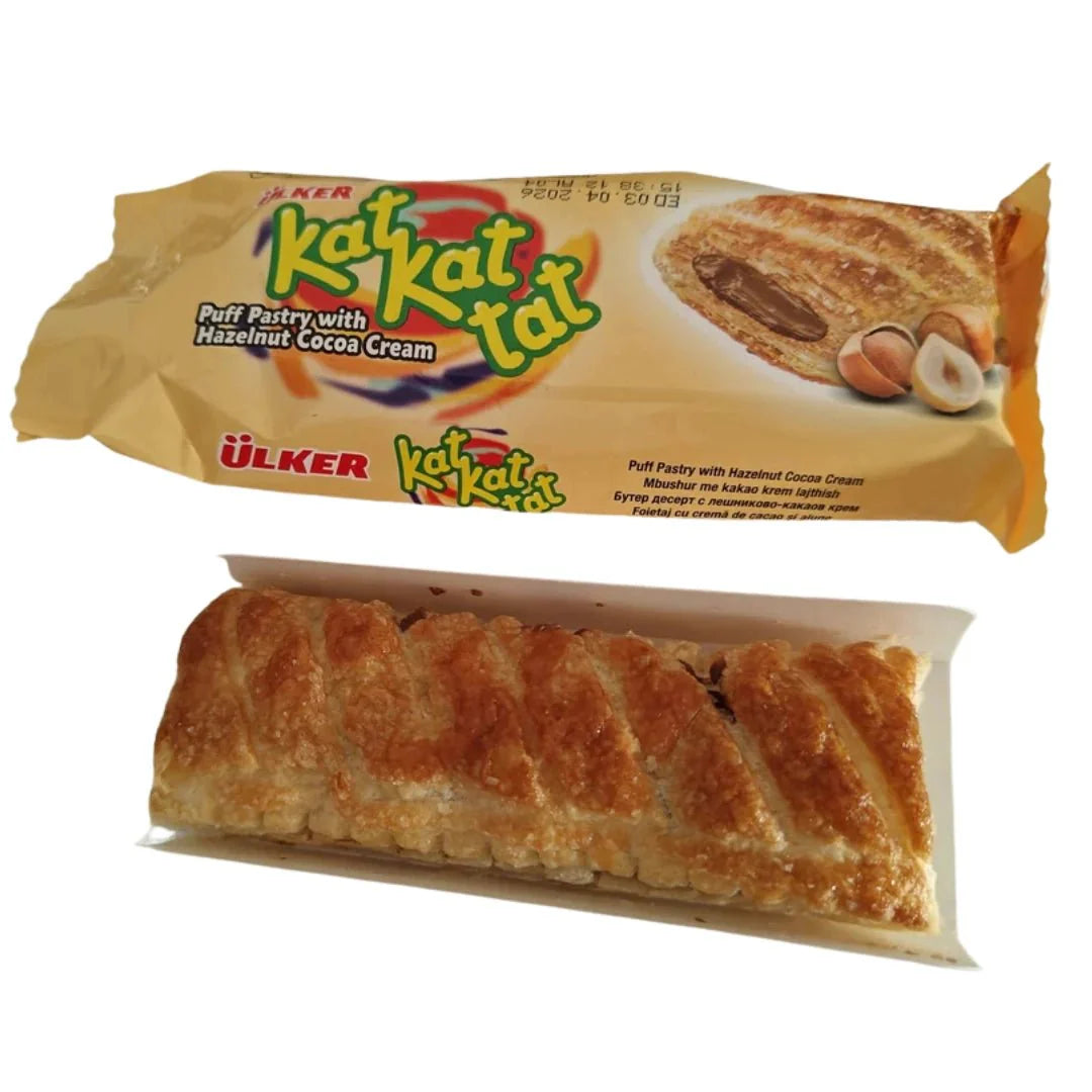 Kat Kat Tat Crispy Puff Pastry with Hazelnut Cream - 25g x 24 Pieces