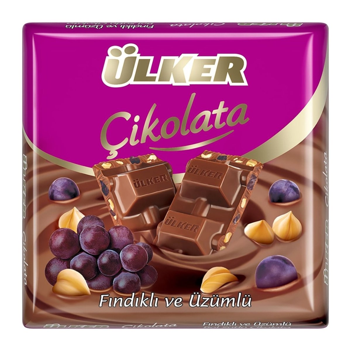 Square Chocolate with Raisins and Hazelnuts - 60g x 36 Pieces