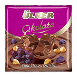 Square Chocolate with Raisins and Hazelnuts - 60g x 36 Pieces