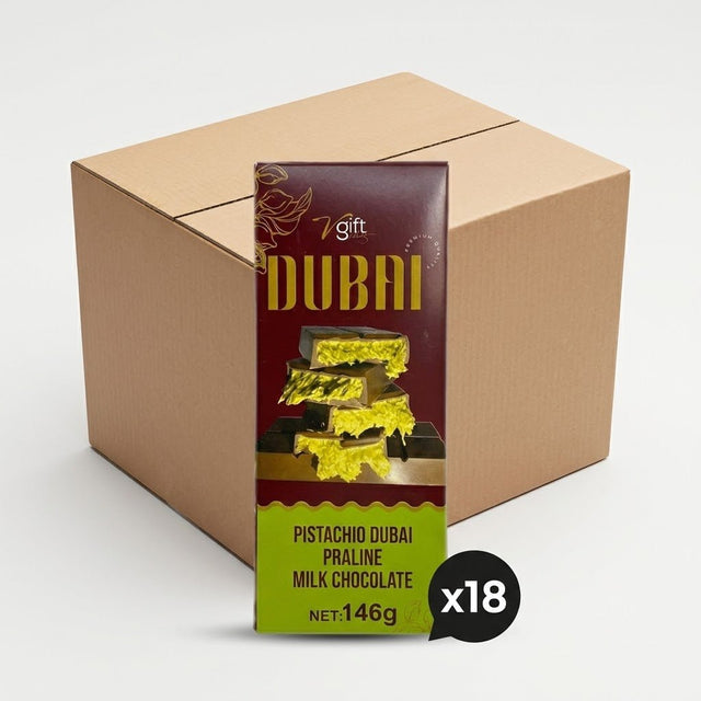 V - Gift Pistachio Praline Dubai Chocolate Bar - 146g - Aladdin Business