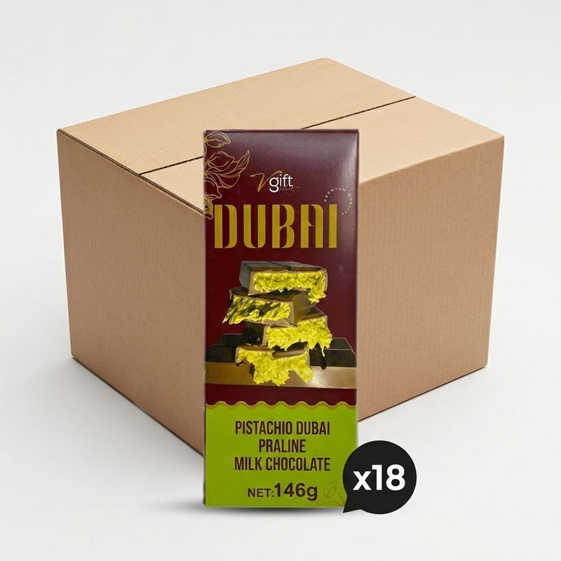 V - Gift Pistachio Praline Dubai Chocolate Bar - 146g - Aladdin Business