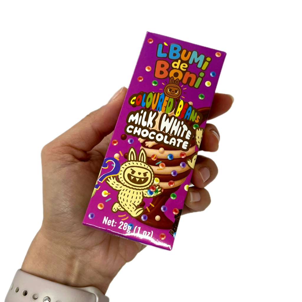 Vezir Lbumi de Boni Collectible Mystery Chocolate - White & Coloured Beans - 28g - Aladdin Business