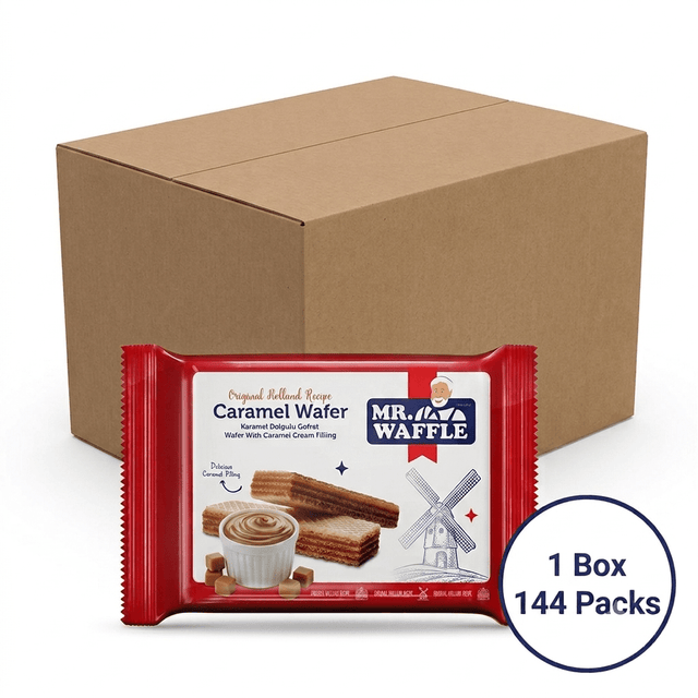 Wholesale Caramel Filled Wafer Biscuits - 1 Case - 144 Packs - Aladdin Business