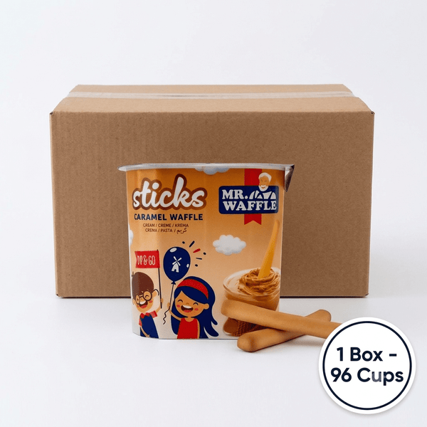 Wholesale Caramel Wafer Sticks with Cream Cup (Dip & Go) - 1 Case - 96 Cups - Aladdin Business