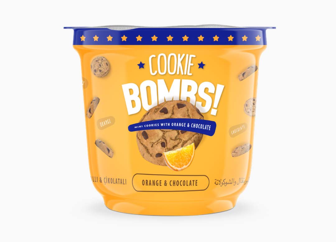 Wholesale Cookie Bombs - Orange & Chocolate Mini Cookies - 1 Case - 18 Packs - Aladdin Business