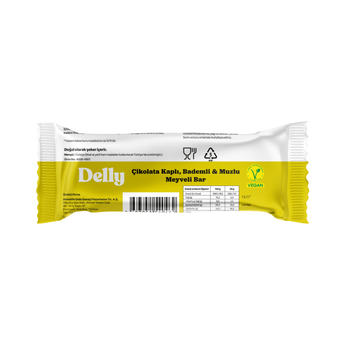 Wholesale Vegan Chocolate Covered Fruit Bar - Almond & Banana - 1 Case - 72 Packs - Aladdin Business