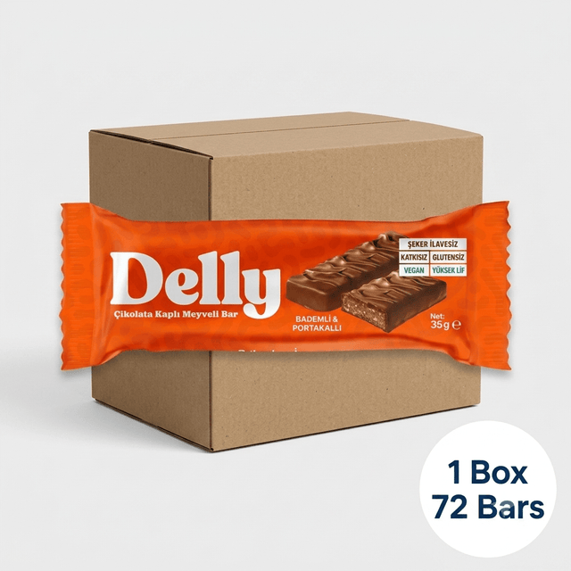 Wholesale Vegan Chocolate Covered Fruit Bar - Almond & Orange - 1 Case - 72 Bars - Aladdin Business