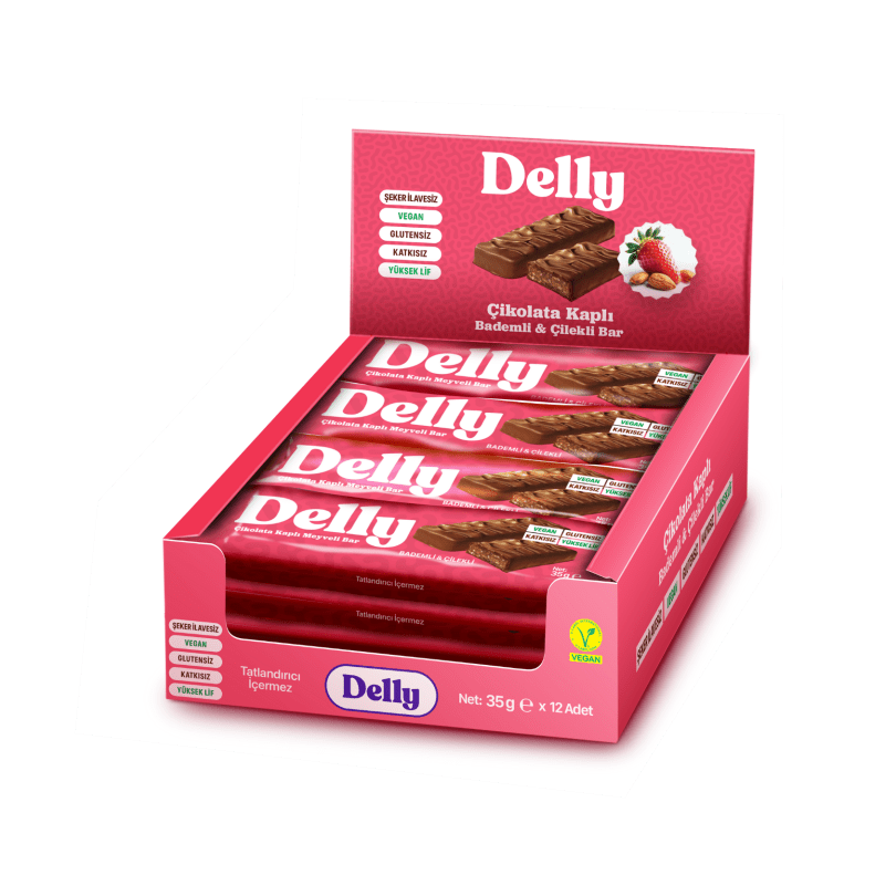 Wholesale Vegan Chocolate Covered Fruit Bar - Almond & Strawberry - 1 Case - 72 Packs - Aladdin Business