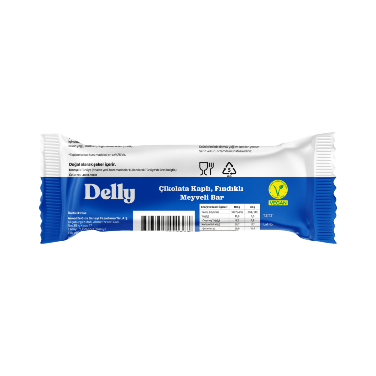 Wholesale Vegan Chocolate Covered Fruit Bar - Hazelnut - 1 Case - 72 Packs - Aladdin Business